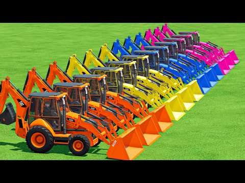Transport With Colors | CAT BACKHOE LOADER In Fs22 | Farming Simulator 22