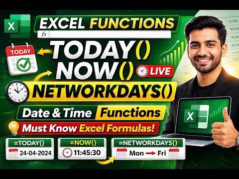 TODAY(), NOW(), NETWORKDAYS() in Excel | Complete Tutorial