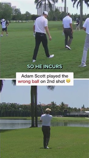 Adam Scott played the wrong ball at Cadillac Championship 😬 #shorts #golf #pgatour