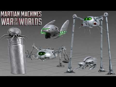 All the Different Martian Machines in the War of the Worlds NOVEL - H.G.Wells