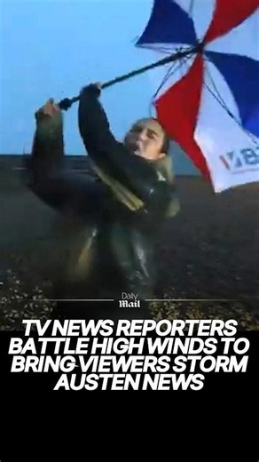 Reporters battle high winds to bring viewers Storm Austen news