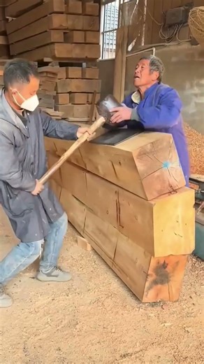Two Craftsmen, One Sledgehammer: Old-School Woodworking in Action