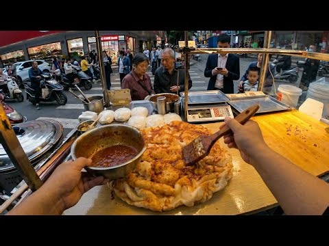 Chinese Street Food Live | Giant Pancake with Sauce