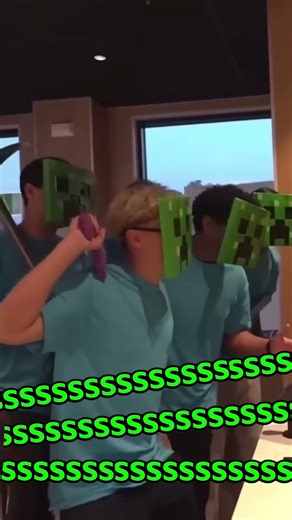 Jason orders a minecraft meal in a full creeper costume