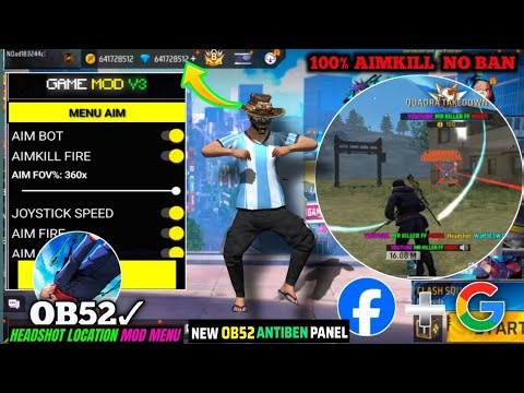 OB52 FREE FIRE MOD MENU 🔥 UNLIMITED DIAMOND HACK 😈 FF MOD MENU APK 2026 🎯 FREE FIRE PANEL 🔥#ob52 