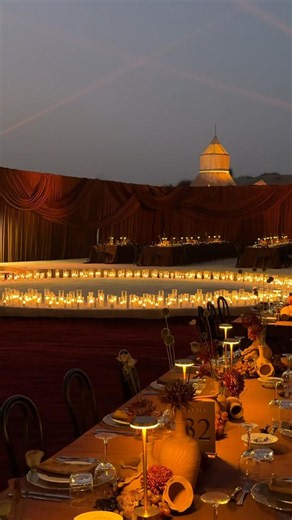 Luxury corporate event in Dubai desert | Candlelight evening | Candle lighting event decor, Indian candle lighting event, Candle night decor for wedding