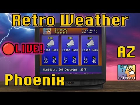 🔴 LIVE Phoenix, AZ Weather | Retro Weather + 90s Jazz - Relax
