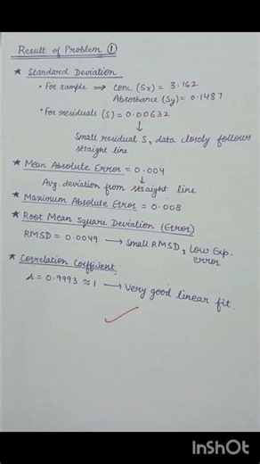 To determine standard deviation, mean, maximum absolute error, root mean square deviation - Phy Chem