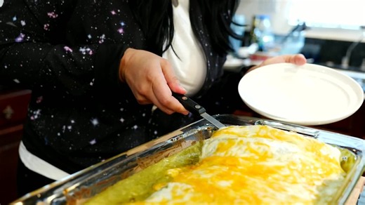 Chile Verde Wet Burritos With Carnitas and Potatoes