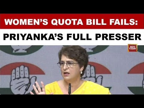 Priyanka Gandhi Calls Women Quota Bill Failure, Black Day For NDA, Hails Opposition Unity | Watch