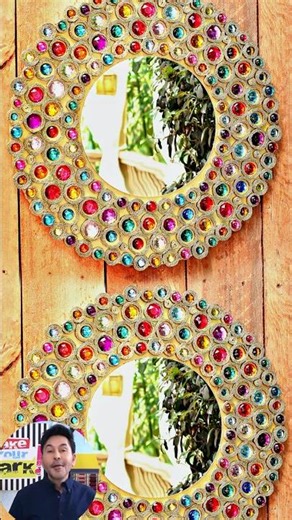 Make a Bejeweled Cardboard Mirror
