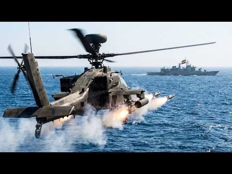 Watch This US AH-64 Apache Helicopters Fire AGM-114 Hellfire Missiles at a Warship