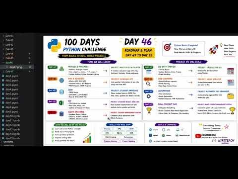 Day 46: Python Roadmap | Day 47–55 Complete Plan | 100 Days Python Challenge