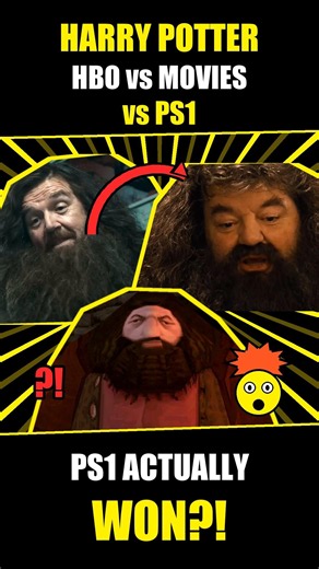 Harry Potter: HBO vs Movies vs .... PS1 💀 #harrypotter #harrypotterhbo #trending #shorts #ps1hagrid