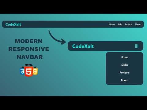 Build a Modern Responsive Navbar | HTML, CSS & JS Tutorial