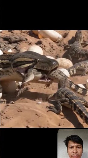Python Hunts a Baby Crocodile! 🐍🐊
