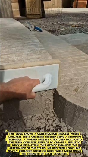 Concrete Stamping Stairs Trick #construction #DIY #concretework