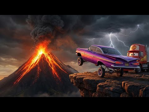 McQueen vs THE ERUPTING VOLCANO! One Jump Away from TOTAL DOOM 😱🔥 | Cars Toons 3D Animation