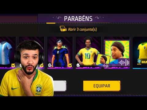 ABRI O FREE FIRE NA COPA DO MUNDO E GANHEI TODAS AS SKINS NOVAS! 🇧🇷😱