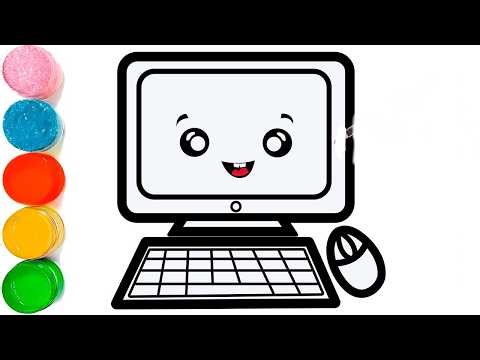 Cute Laptop Computer Drawing | Laptop Drawing for Kids | Easy Laptop Drawing Step by Step