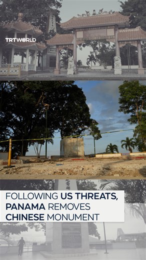 Near the entrance to the Panama Canal, a monument to China’s contributions to the interoceanic waterway was torn down Saturday night by order of local authorities. The move comes as US President Donald Trump has made threats in recent months to retake control of the canal, claiming Beijing has too much influence in its operations. In a surprising move that leaders in Panama and China have criticised, the mayor’s office of the locality of Arraijan ordered the demolition of the monument built in 2