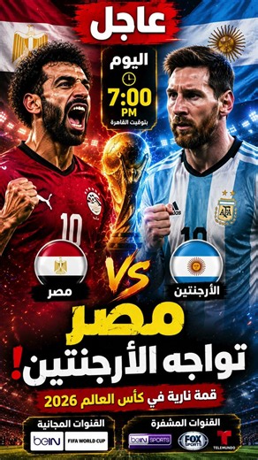 🔥 القنوات المجانية والمشفرة الناقلة لمباراة مصر والأرجنتين.. الموعد الرسمي #منتخب_مصر #محمد_صلاح