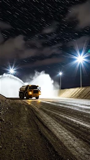 Massive Water Truck in Action! 🚧 Dust Control in Mining Operations