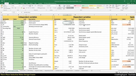 05.Calculation of direct dependents (3-ph Induction Motor Design Course #5)