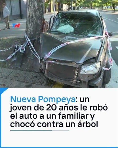 Le robó el auto a un familiar y terminó chocando contra un árbol