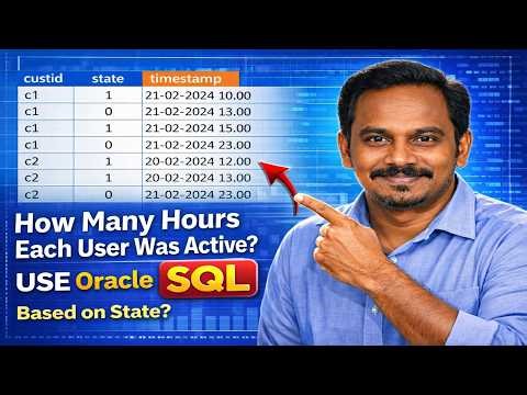 👉 Oracle SQL Interview Question | Calculate Active Hours Per User Per Day (Real-Time Scenario)