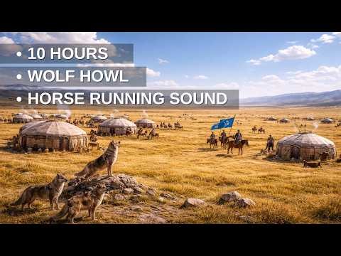 10 Hours Wolf Howling & Running Horse Sounds 🐺🐎 Wild Nature Ambience for Sleep & Focus