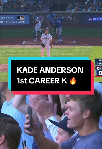 K’d Anderson 🔥 Kade Anderson records his first Major League strikeout with his family in the stands! #mlb #baseball #pitcher #mariners @Seattle Mariners @GEICO