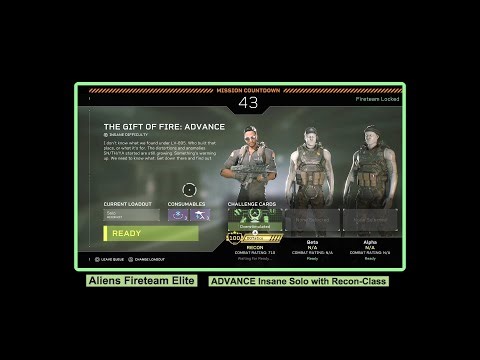 Aliens Fireteam Elite | ADVANCE | Insane Solo with Recon | OvSt-Card