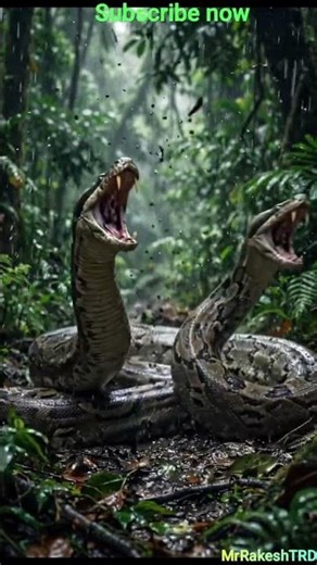 Giant Pythons Fighting – Cinematic Jungle Battle 🐍🔥#diverseworld