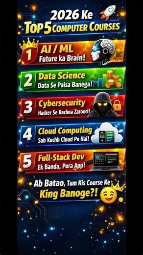 5 best computer courses for 2026 ...High Salary #TechCareer #computercourse #ai #inspiration