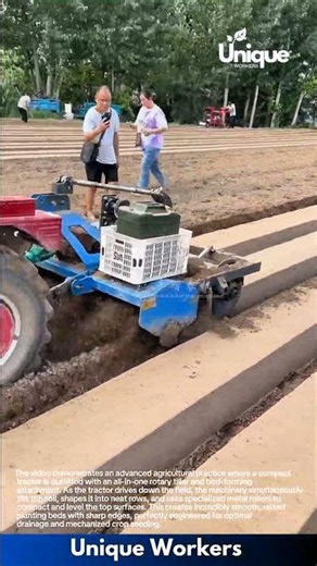 Automated Raised Bed Farming: Tractor-Mounted Rotary Tiller and Soil Compaction Bed Former