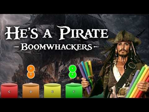 Pirates of the Caribbean - HE'S A PIRATE 🏴‍☠️ Boomwhackers Play-Along | Epic Rhythms