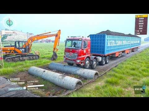 Spintires Mudrunner - Mod Truck Vs Extreme Broken Road With Speed Bumps | Driver Skills Gameplay