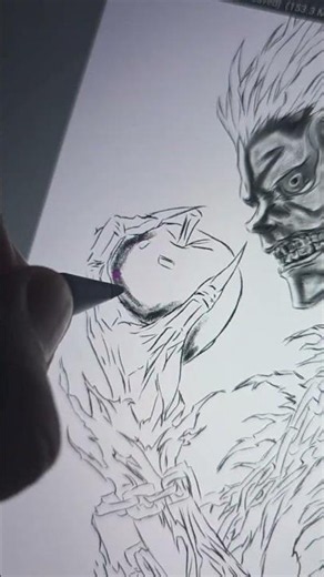 Drawing RYUK From Death Note! 🍎 #shorts