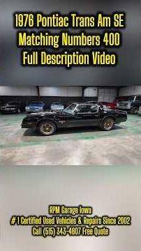 1976 Pontiac Trans Am SE Full Description Video