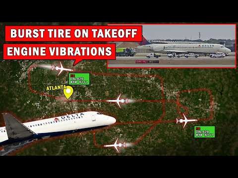 Delta Plane Blew a Tire On Takeoff + Engine Vibrations | Emergency at Atlanta