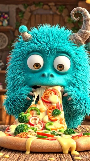 When the pizza is bigger than your entire head 🍕💙😭