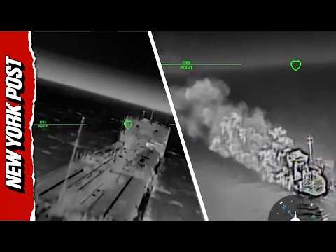 New Drone Footage Shows Strikes on Russian 'Shadow Fleet'