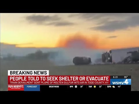 People told to seek shelter or evacuate after train derailment in Todd County, Ky