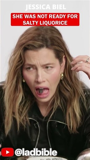 Jessica Biel tries salty liquorice #snackwars
