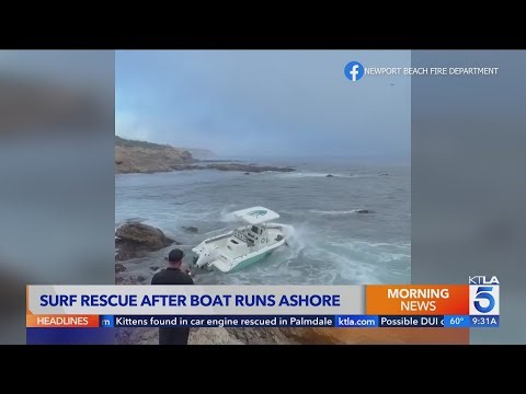 4 rescued after boat runs aground in Newport Beach