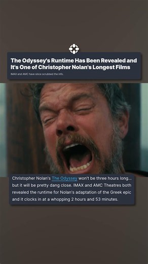 The Odyssey is Christopher Nolan's second-longest film