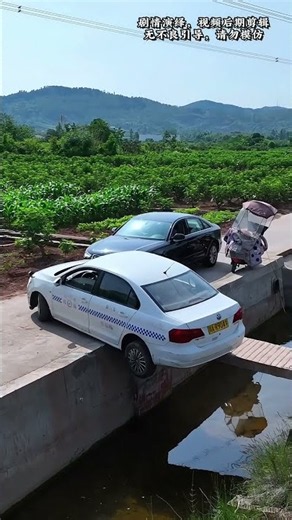 Failed To Pass Another Car On A Narrow Road! It Flipped Into A Ditch #automobile