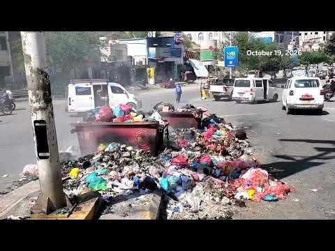Garbage piles up in Yemen's Taiz after Houthi forces encircle the city