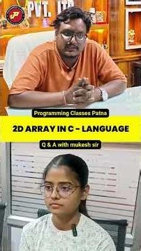 2D Array in C Language 🔥 | Matrix Concept Explained in 60 Seconds